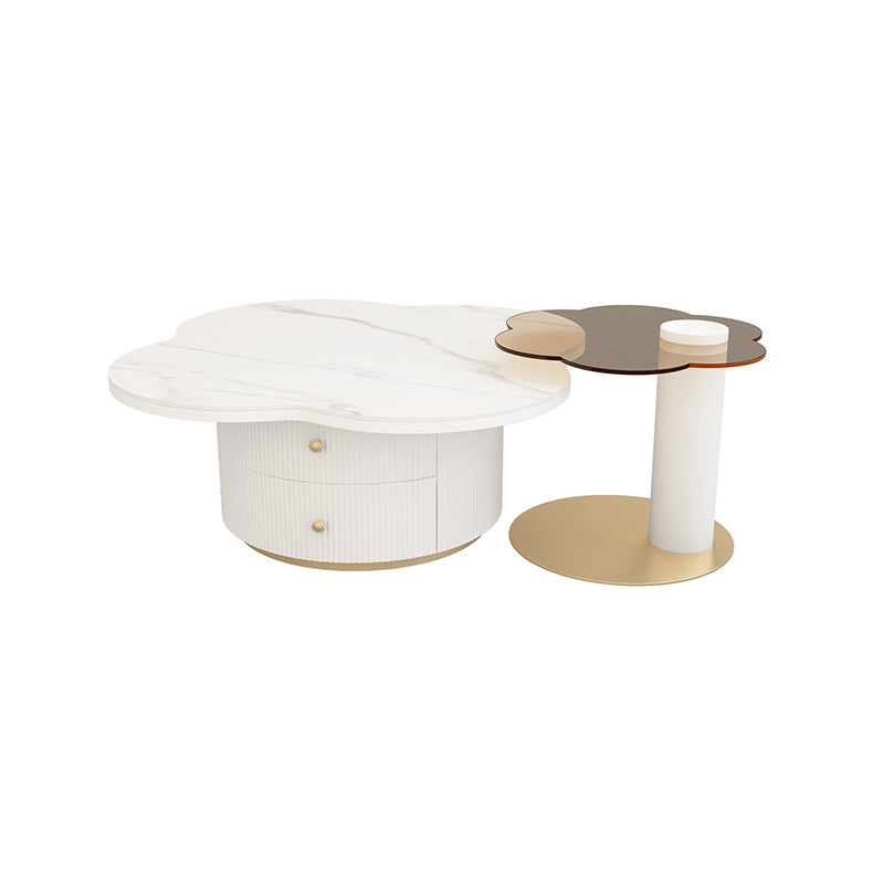 Contemporary Coffee Table Pedestal Slate Coffee Cocktail Table
