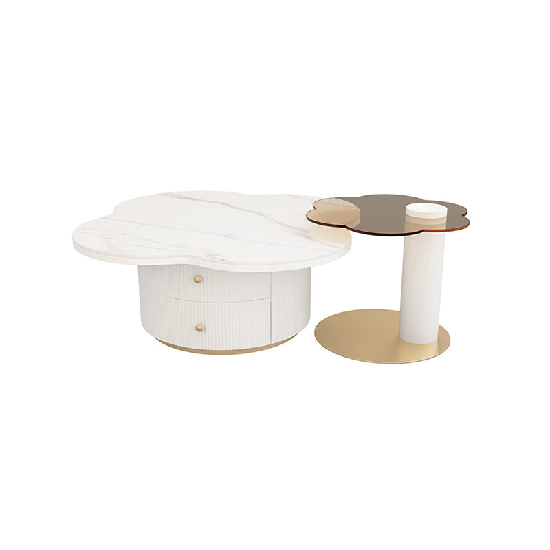 Contemporary Coffee Table Pedestal Slate Coffee Cocktail Table