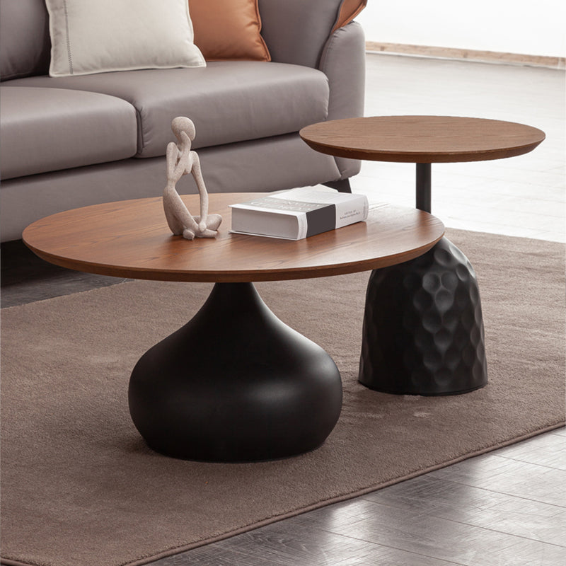 Pedestal Coffee Table Contemporary Solid Wood Coffee Cocktail Table