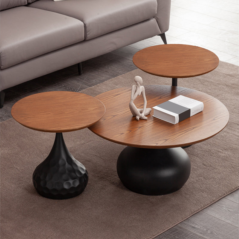 Pedestal Coffee Table Contemporary Solid Wood Coffee Cocktail Table