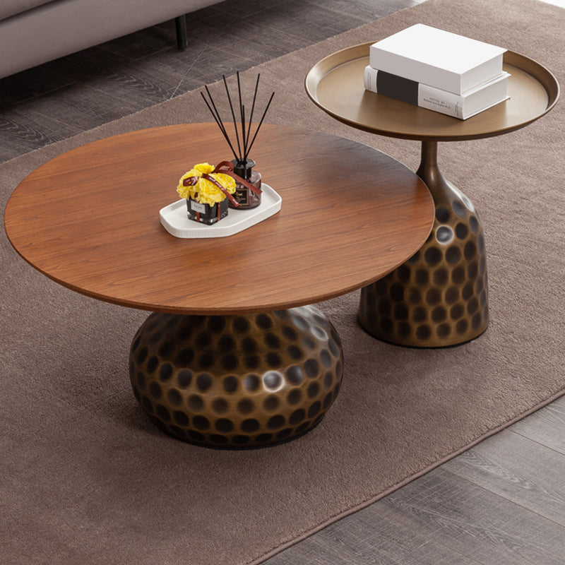 Pedestal Coffee Table Contemporary Solid Wood Coffee Cocktail Table