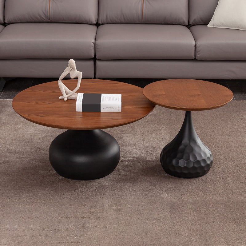 Pedestal Coffee Table Contemporary Solid Wood Coffee Cocktail Table