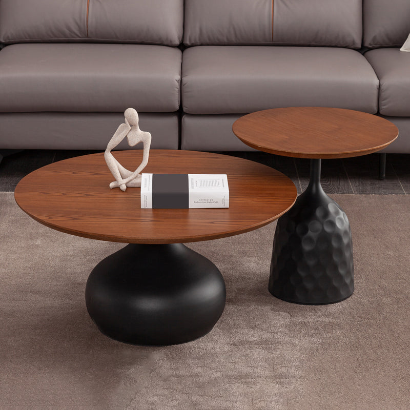 Pedestal Coffee Table Contemporary Solid Wood Coffee Cocktail Table