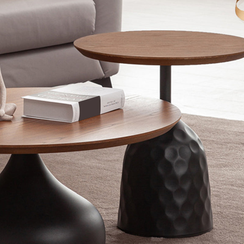 Pedestal Coffee Table Contemporary Solid Wood Coffee Cocktail Table