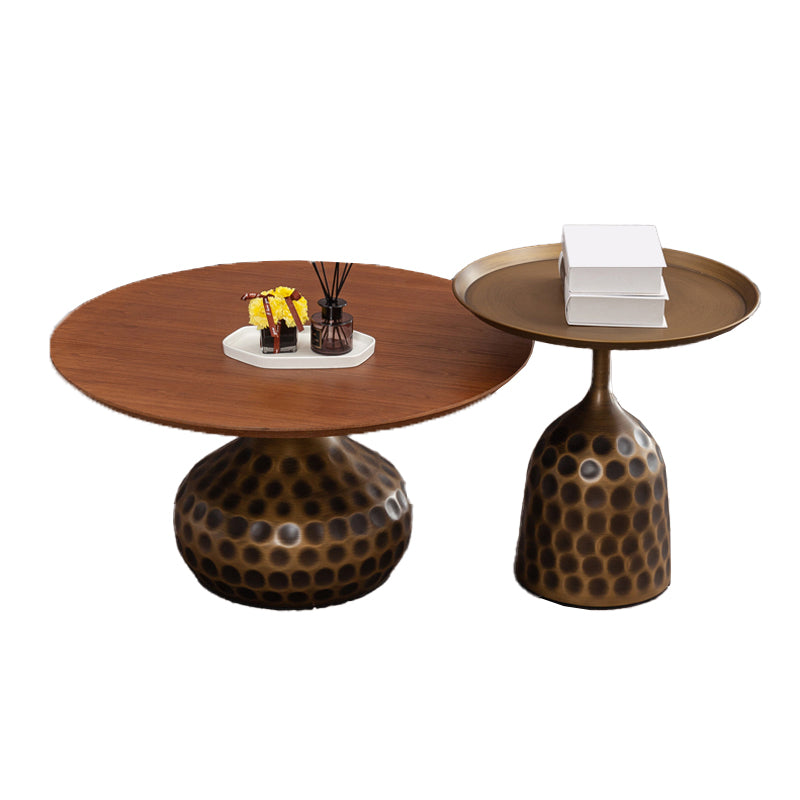 Pedestal Coffee Table Contemporary Solid Wood Coffee Cocktail Table