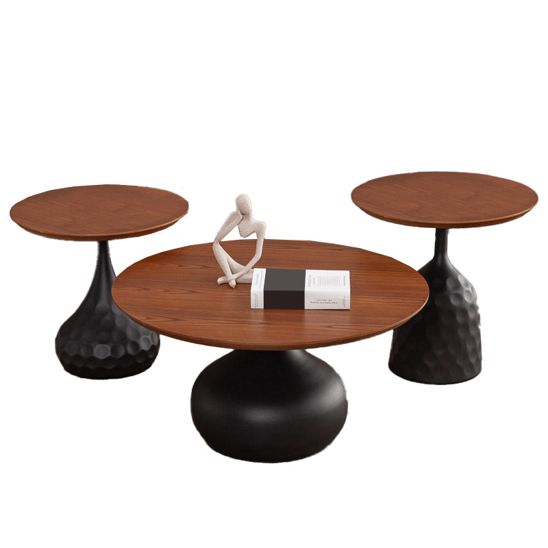 Pedestal Coffee Table Contemporary Solid Wood Coffee Cocktail Table