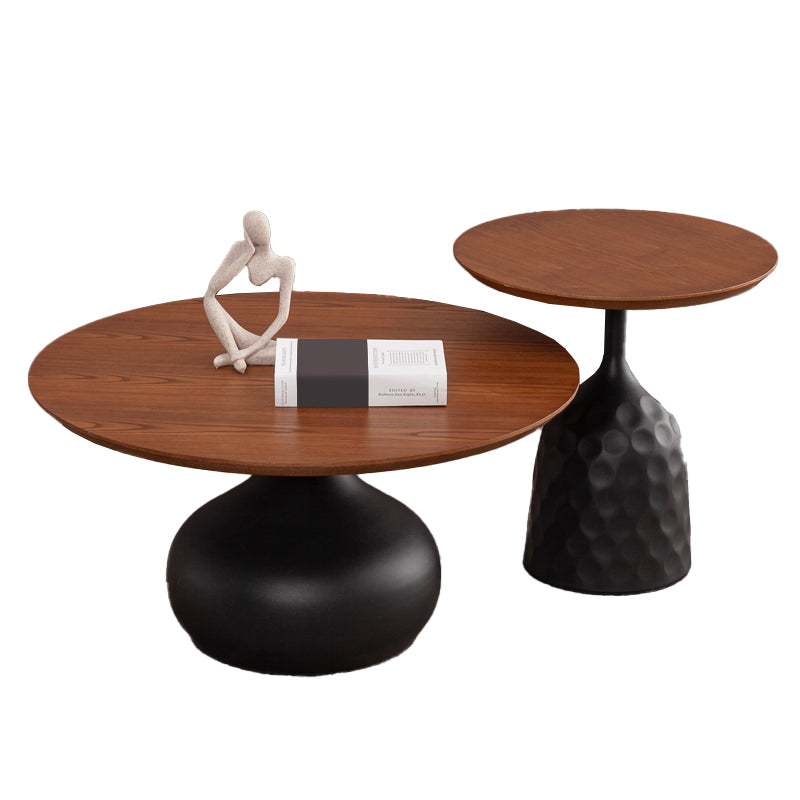 Pedestal Coffee Table Contemporary Solid Wood Coffee Cocktail Table