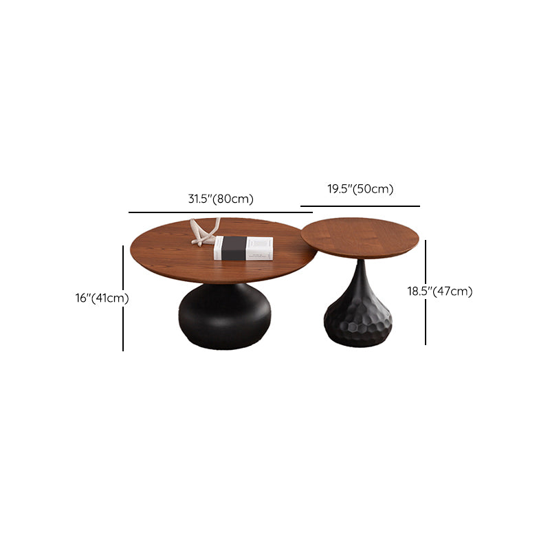 Pedestal Coffee Table Contemporary Solid Wood Coffee Cocktail Table