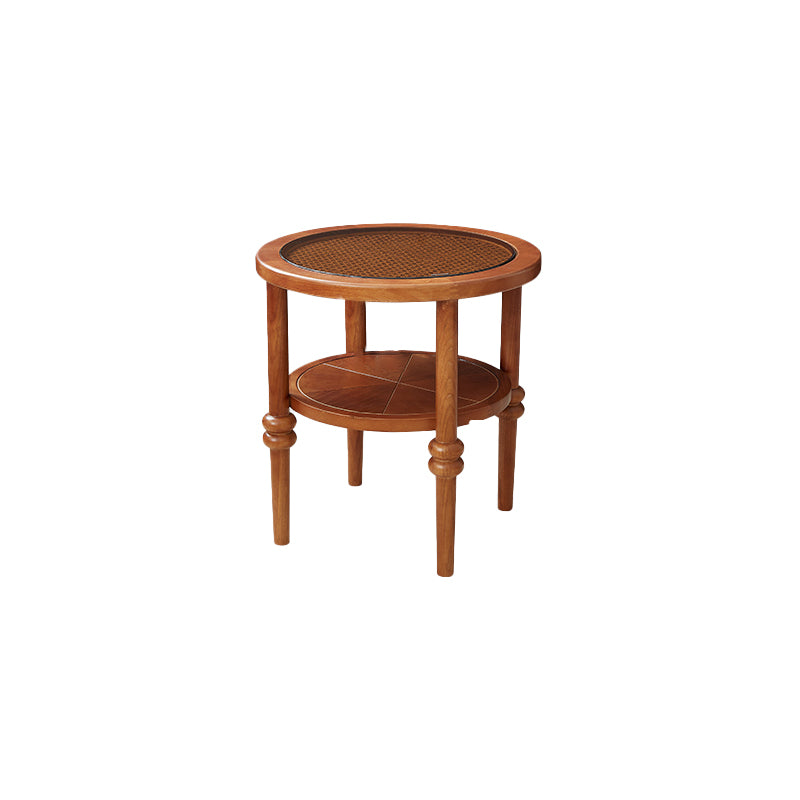 Modern Round Cocktail Table Glass Top Coffee Cocktail Table with Shelf
