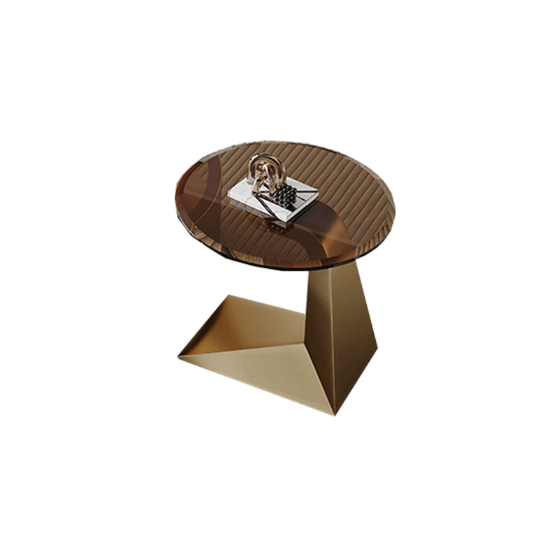 Contemporary Round Glass Coffee Table Set 1-Drawer 2 Piece Bunching Tables