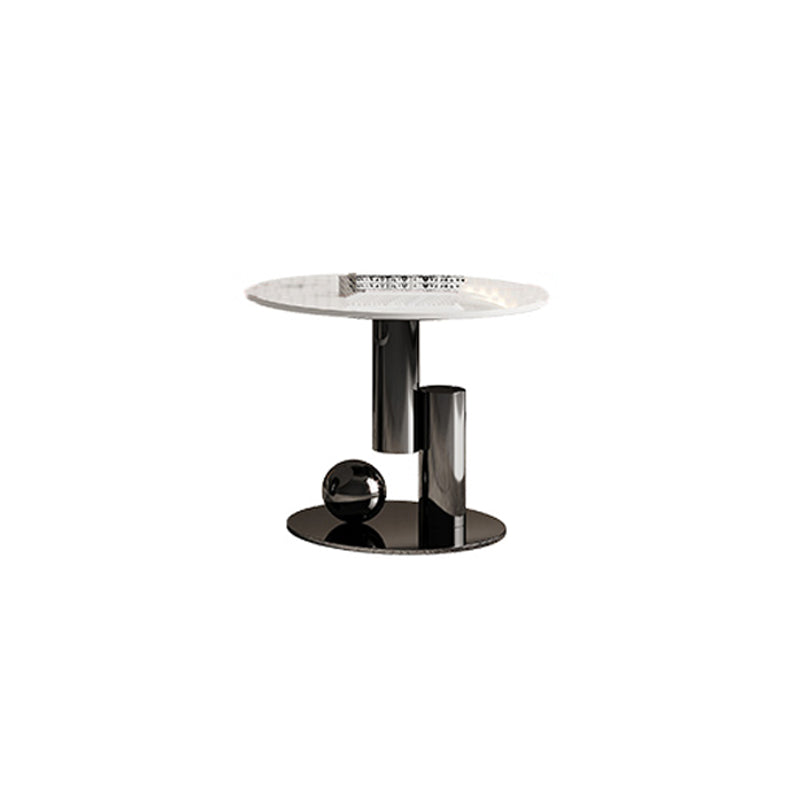 Abstract Cocktail Table Glam Oval Slate Top Coffee or End Table