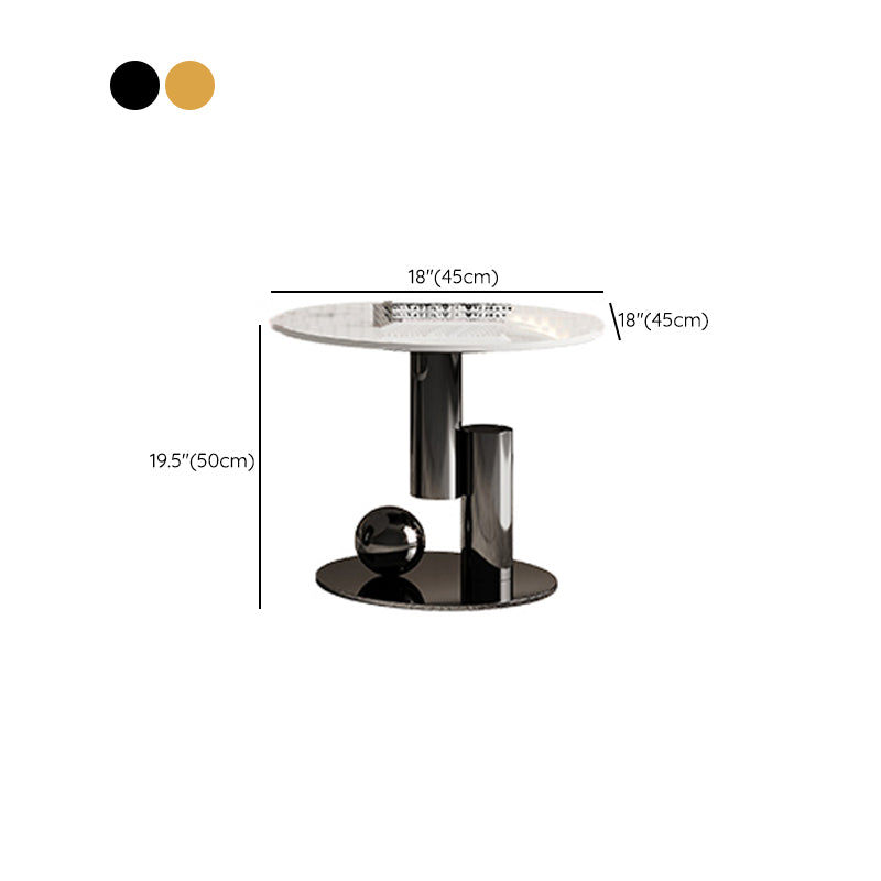 Abstract Cocktail Table Glam Oval Slate Top Coffee or End Table