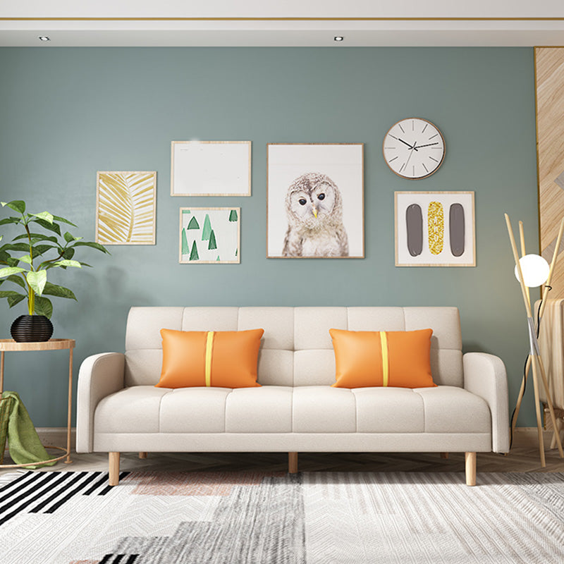 Modern Faux Leather Loose Back Seating Hair Pin Legs Sofa for Apartment