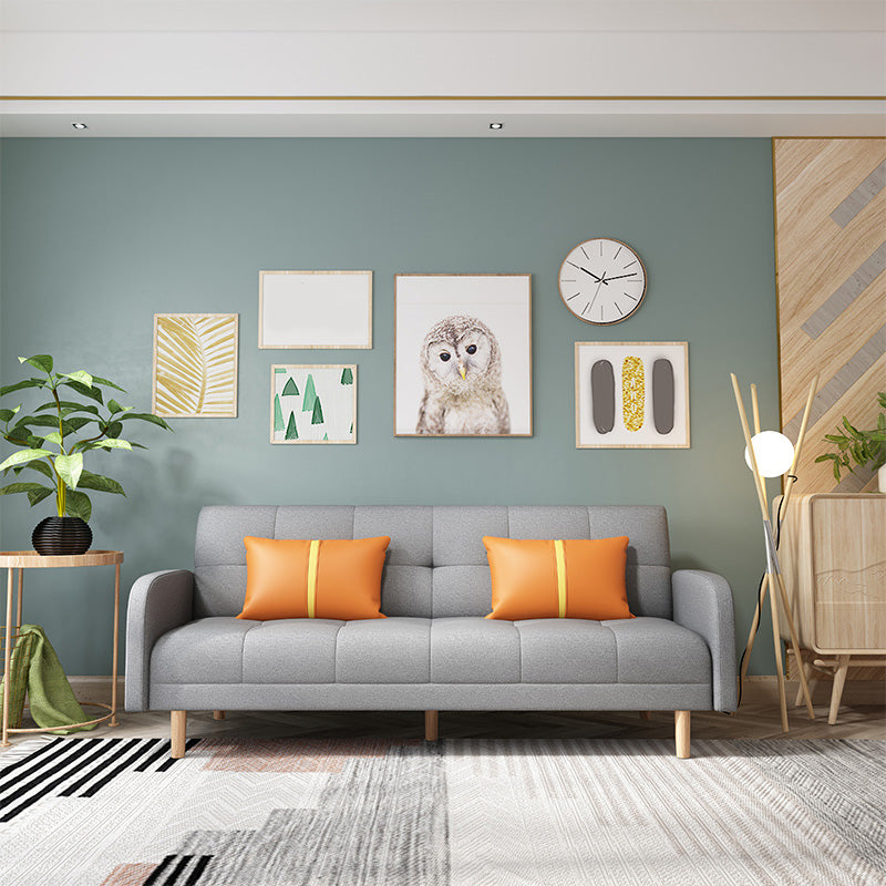 Modern Faux Leather Loose Back Seating Hair Pin Legs Sofa for Apartment