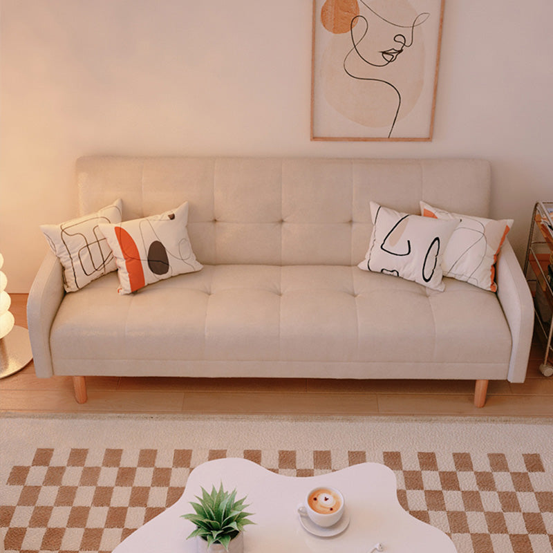 Modern Faux Leather Loose Back Seating Hair Pin Legs Sofa for Apartment