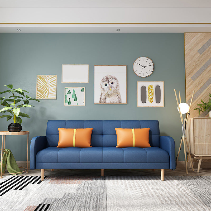 Modern Faux Leather Loose Back Seating Hair Pin Legs Sofa for Apartment