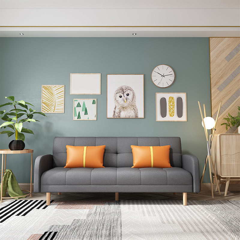Modern Faux Leather Loose Back Seating Hair Pin Legs Sofa for Apartment