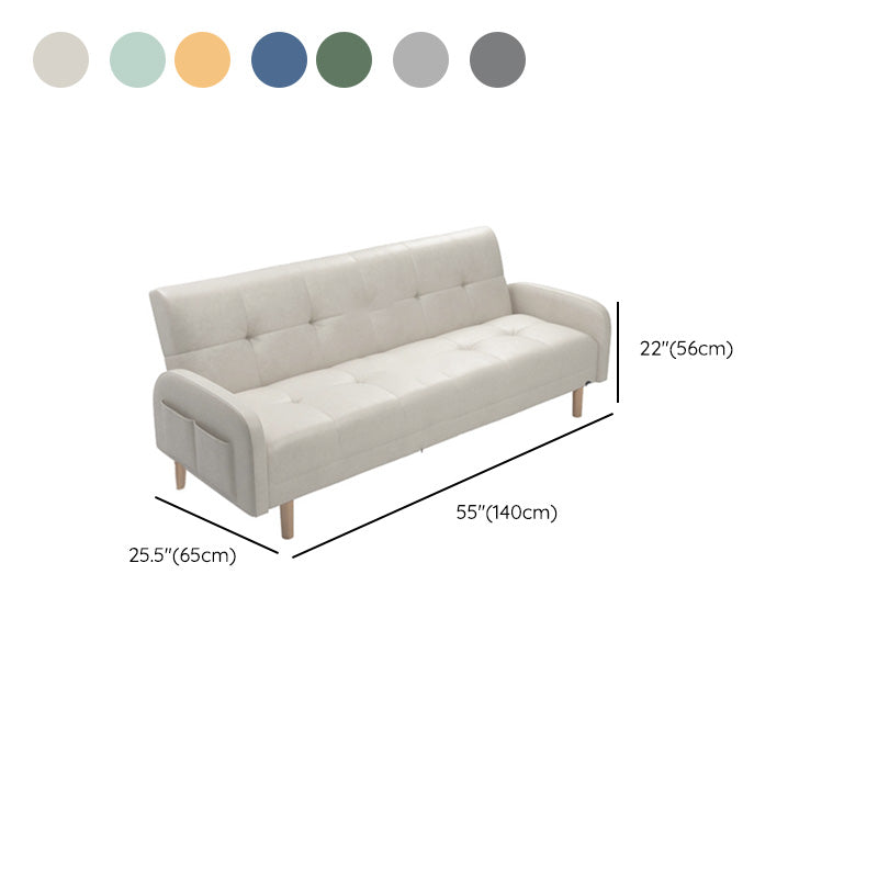 Modern Faux Leather Loose Back Seating Hair Pin Legs Sofa for Apartment