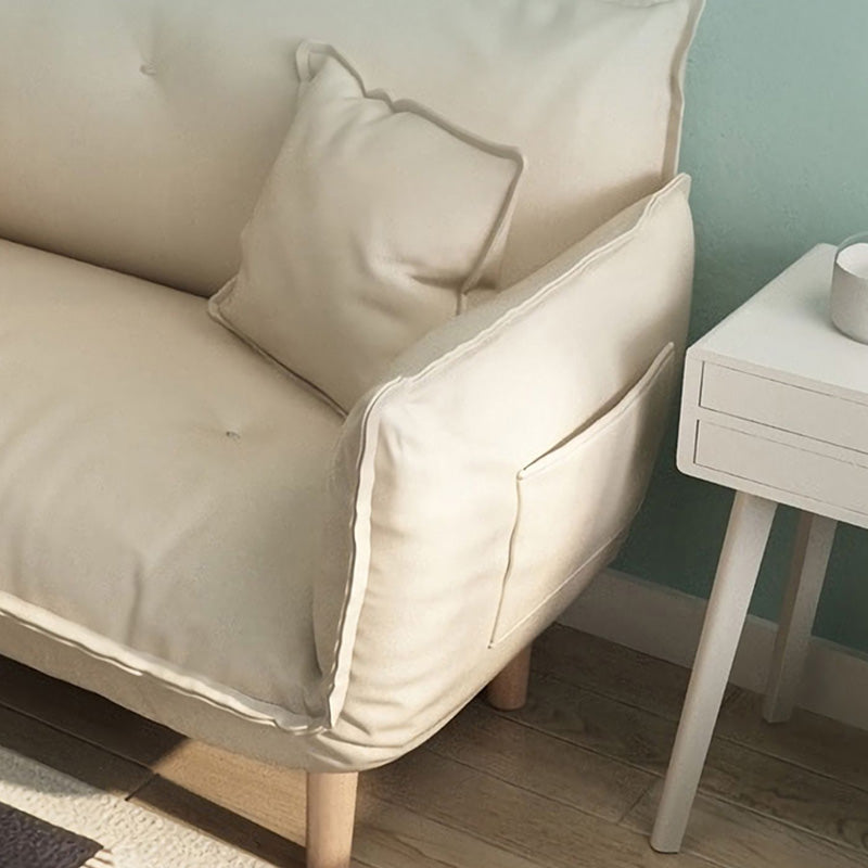 Modern Fabric Sofa Recessed Arm Seating with Pillows for Apartment