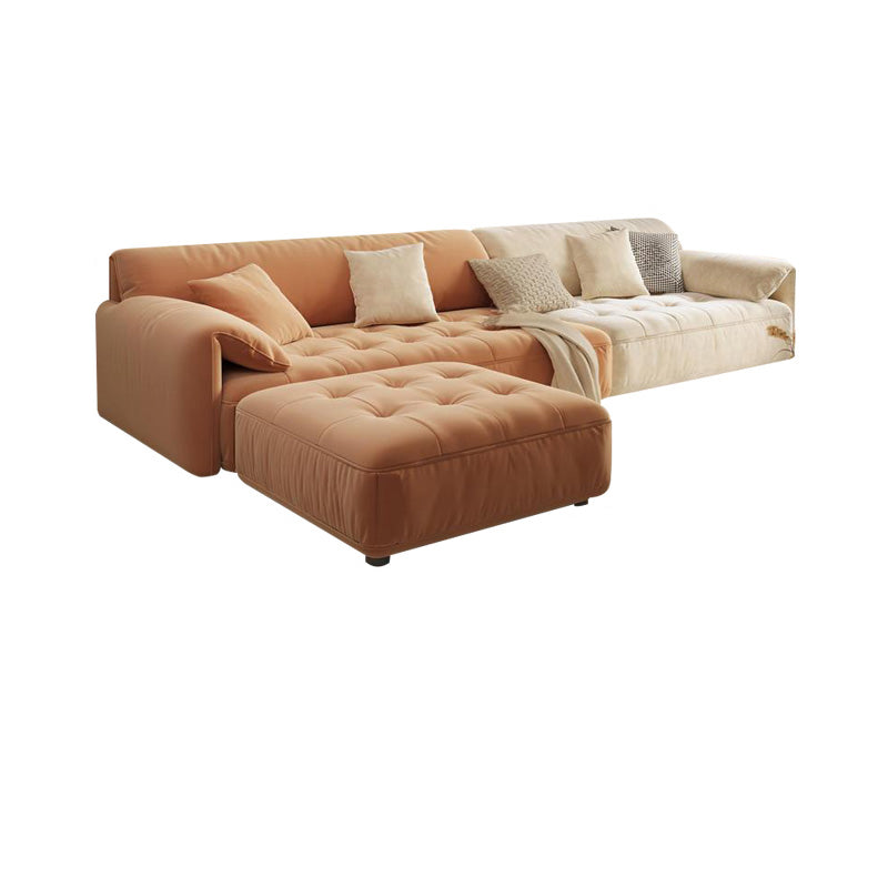 Pillow Top Arm Sectional Sofa in Solid Wood with Cushion Back