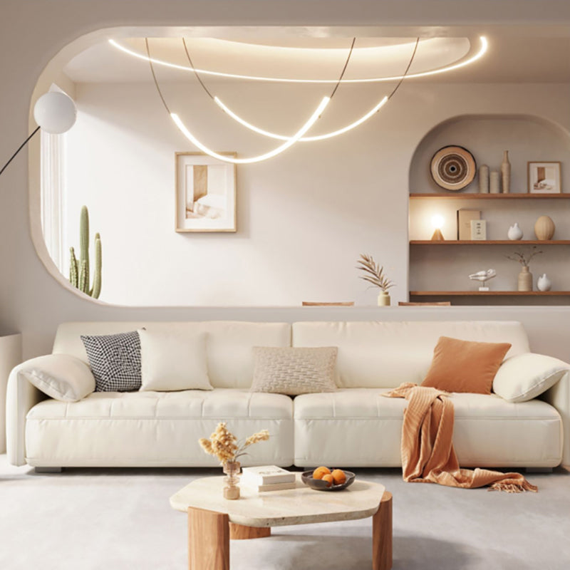 Pillow Top Arm Sectional Sofa in Solid Wood with Cushion Back