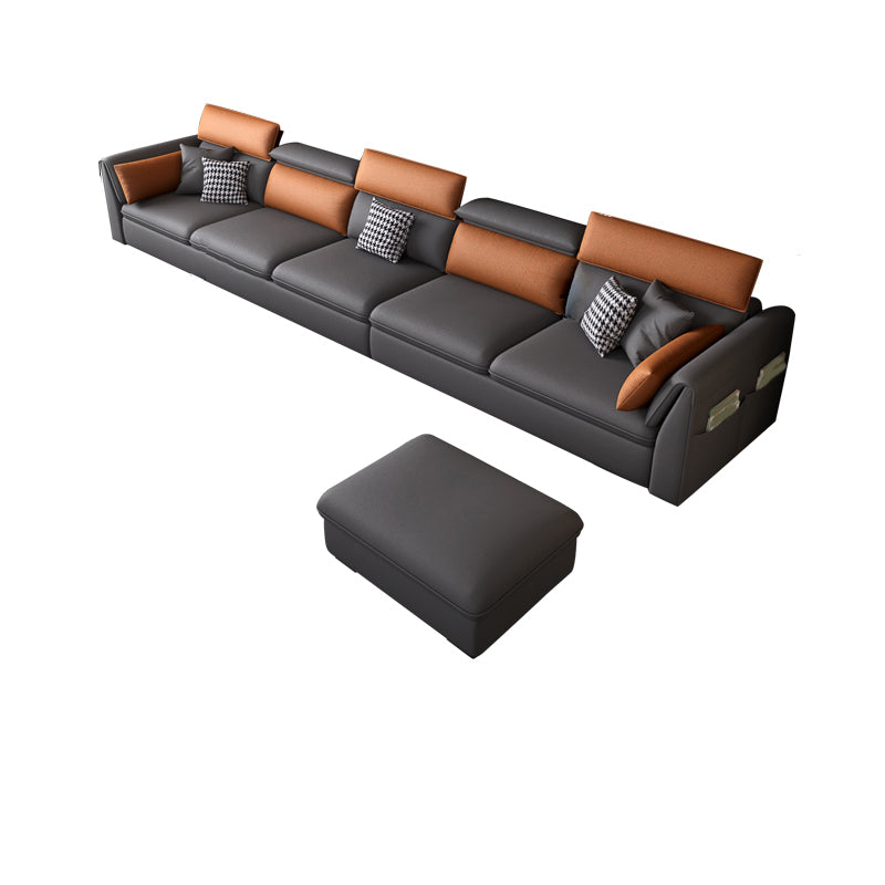 Faux Leather Sectional Sofa with Storage Stain-ResistanSofa with Cushion Back