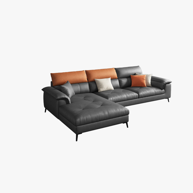 Contemporary Stain-resistant Sectional L-shape Pillow Top Arm Sectional