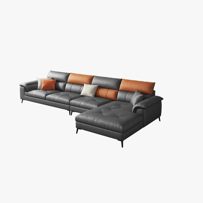 Contemporary Stain-resistant Sectional L-shape Pillow Top Arm Sectional