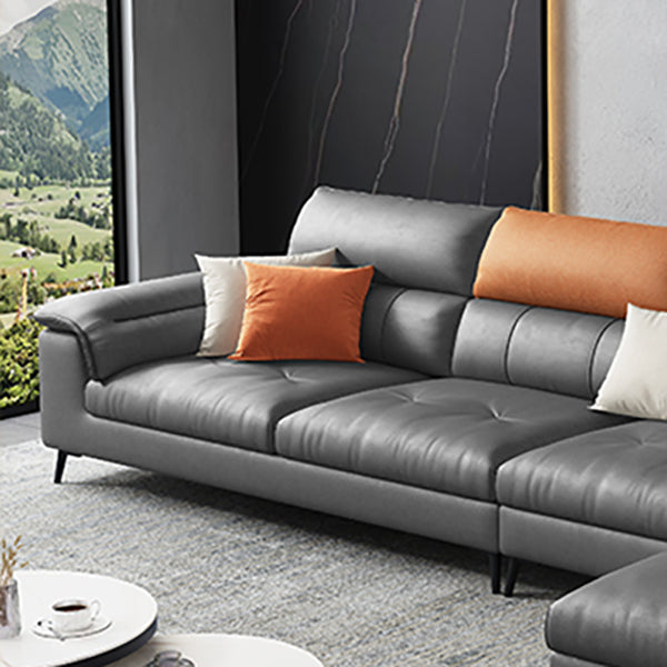 Contemporary Stain-resistant Sectional L-shape Pillow Top Arm Sectional