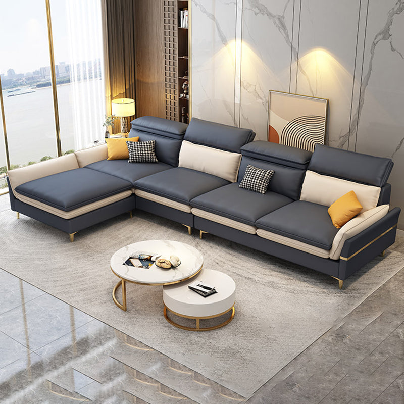 4-seat Faux Leather Sectional Sofa 31.50" High Sofa for Living Room