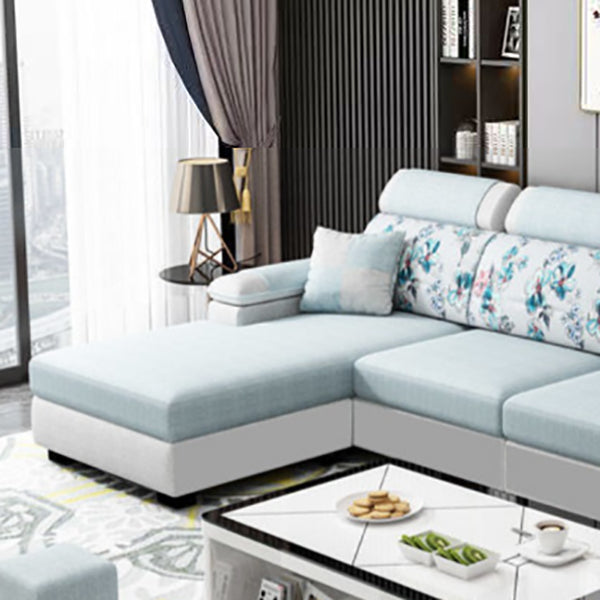 Modern Linen Sectional Sofa Pillow Top Arm Sectional for Living Room