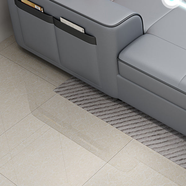 Contemporary Stain-resistant Sectional L-shape Sqaure Arm Sectional in Grey