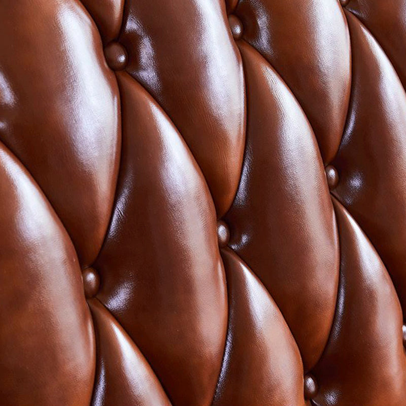 Traditional Tufted Split-Back Seating Flared Arm Sofa with Pillows in Brown