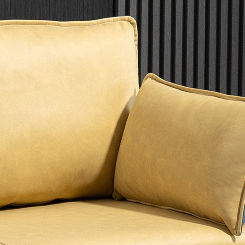 Contemporary Standard Sofa Pillows Square Arm 2 Seater Living Room Settee