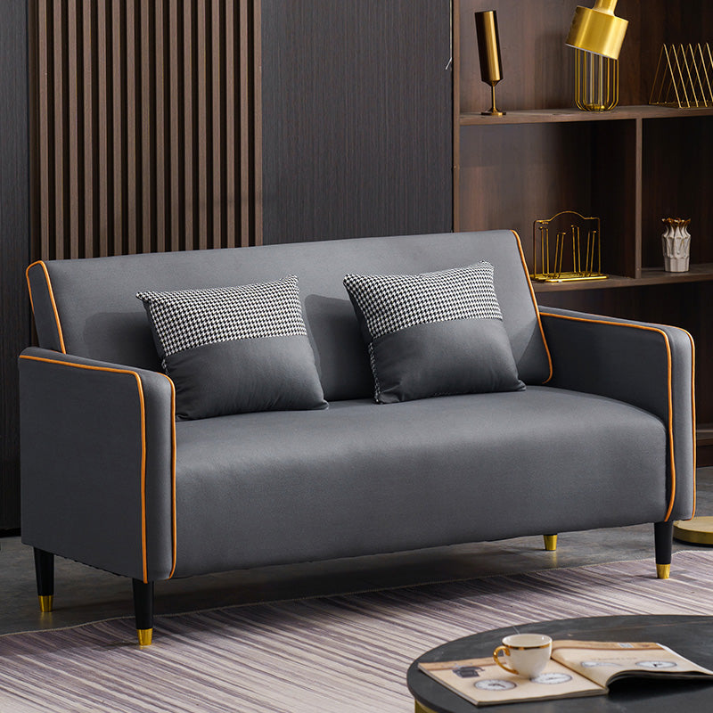 Contemporary Style Square Arm Sofa Living Room Fabric Seating