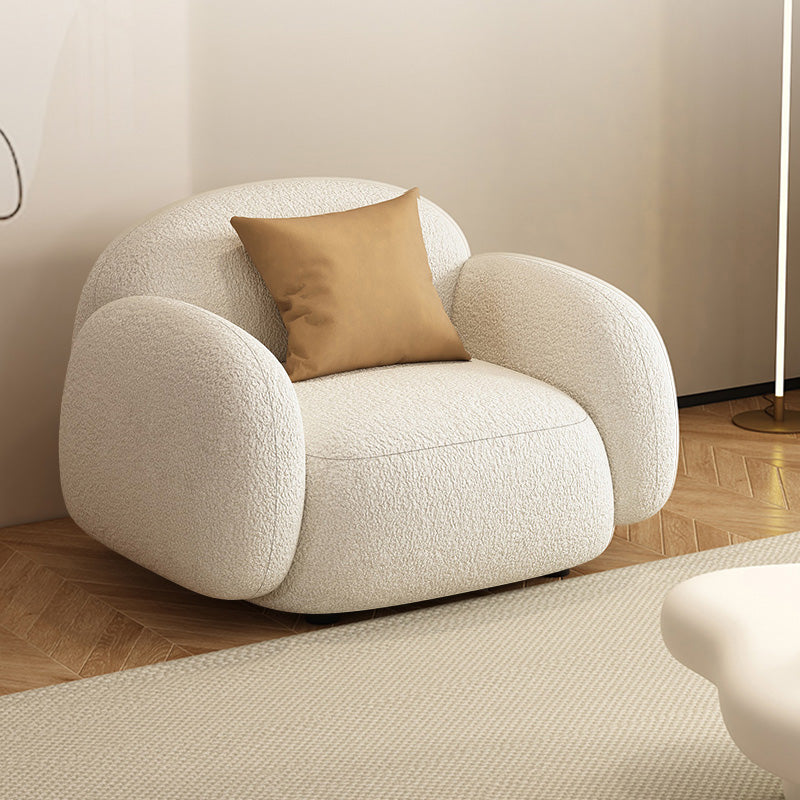 Modern Style Square Arm Sofa Living Room Apartment Seating in White