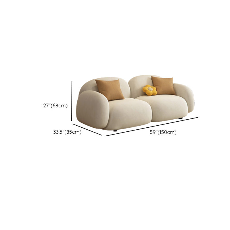 Modern Style Square Arm Sofa Living Room Apartment Seating in White