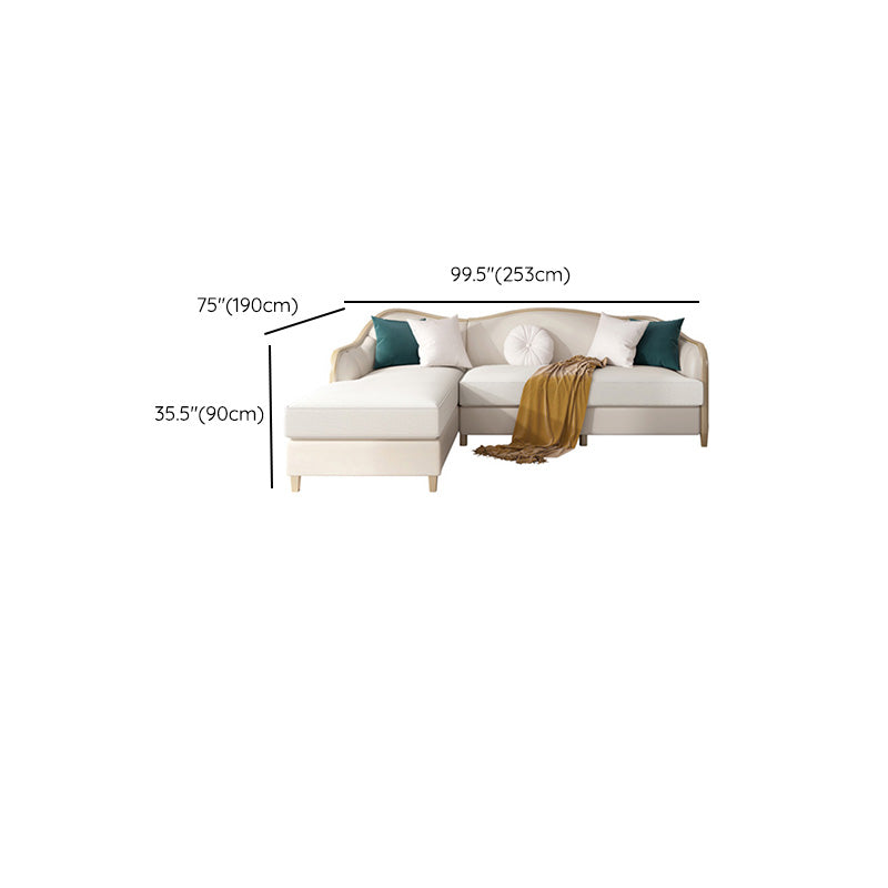 French Country Faux Leather Sofa with Ottoman Included in Wood