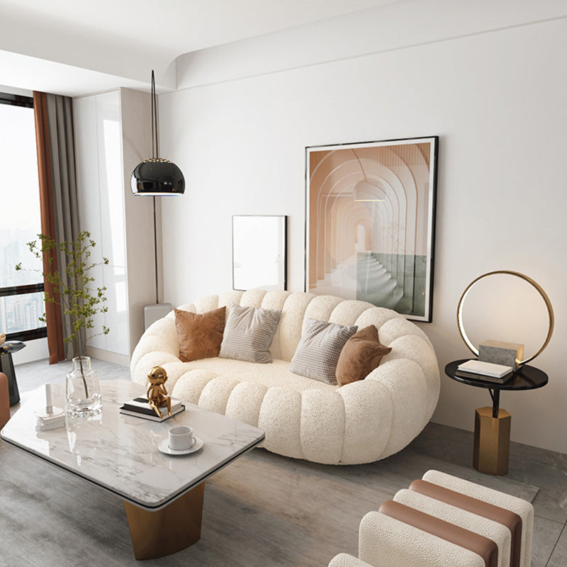 Contemporary Polyester Seating Tufted Tuxedo Arm Loveseat for Living Room