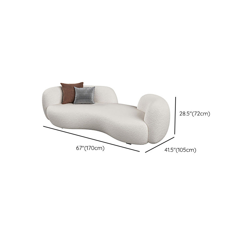 Curved Loveseat Sofa Contemporary Style Unique Seating for Living Room