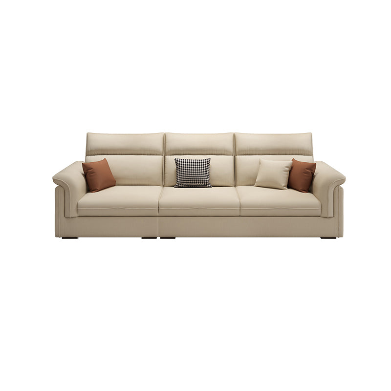 Contemporary Faux Leather Sofa with Ottoman Included in Pine Wood