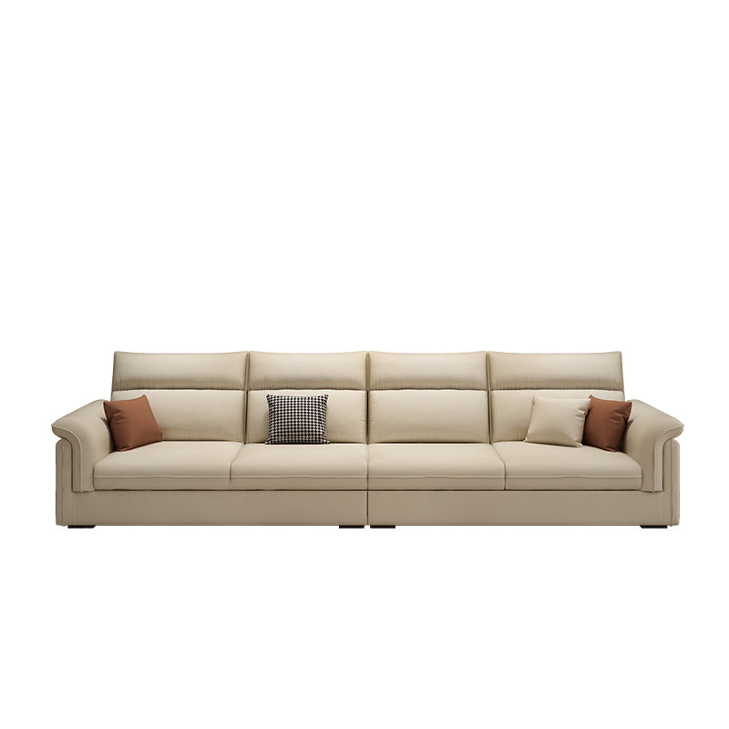 Contemporary Faux Leather Sofa with Ottoman Included in Pine Wood