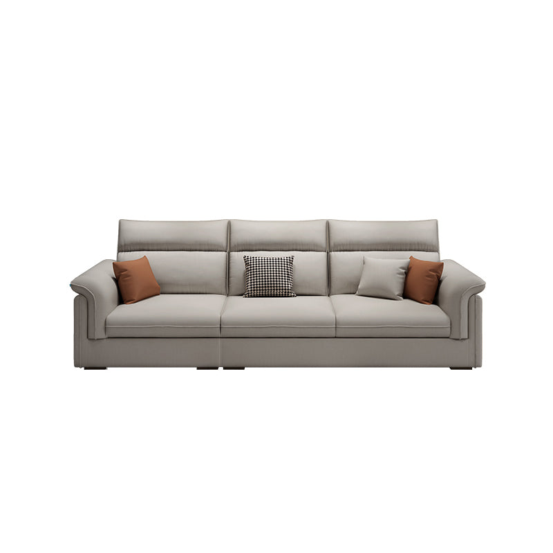 Contemporary Faux Leather Sofa with Ottoman Included in Pine Wood