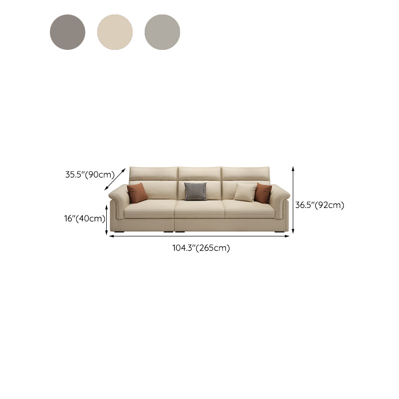 Contemporary Faux Leather Sofa with Ottoman Included in Pine Wood