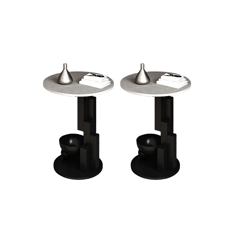 Contemporary Metal Corner Table Pedestal Round Living Room Sofa Side Accent Table