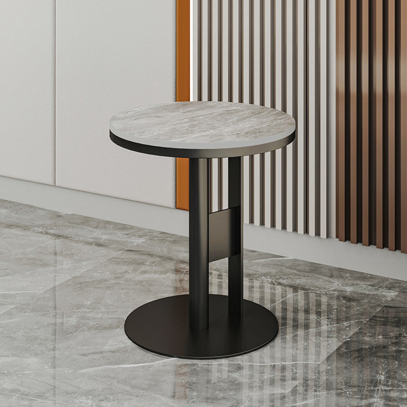 Contemporary Accent Side Table Round Pedestal Living Room Metal Corner Table