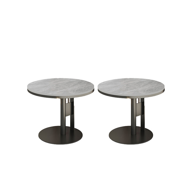 Contemporary Accent Side Table Round Pedestal Living Room Metal Corner Table