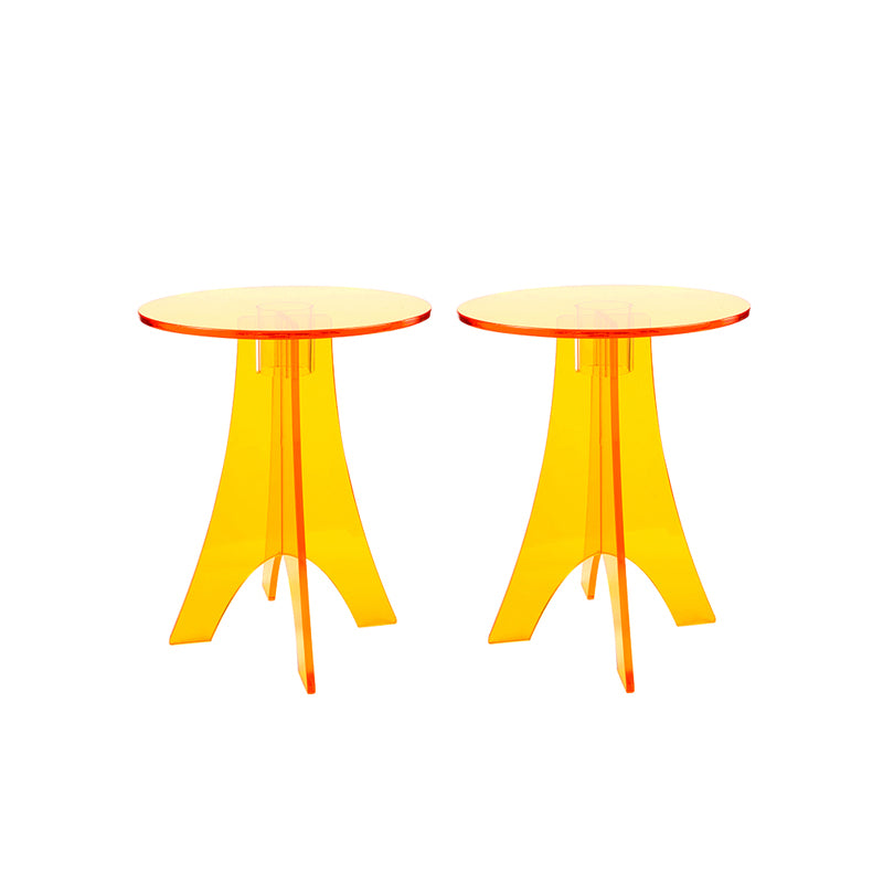 Modernistic Plastic Accent Side Table Round 3 Legs Living Room Corner Table