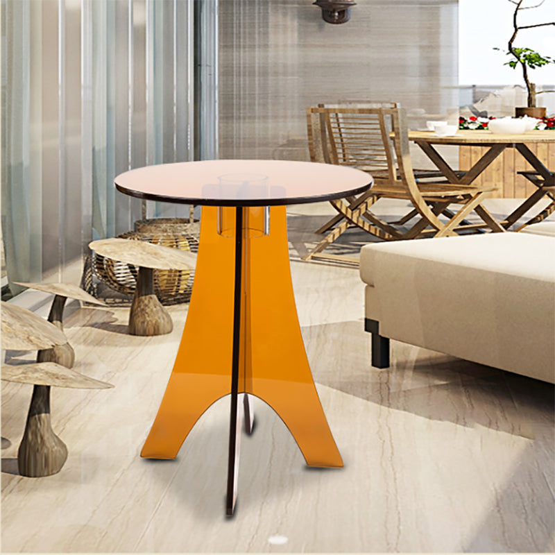 Modernistic Plastic Accent Side Table Round 3 Legs Living Room Corner Table