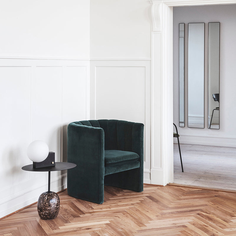 Modernistic Side Table Living Room Round Pedestal Marble End Slide Table